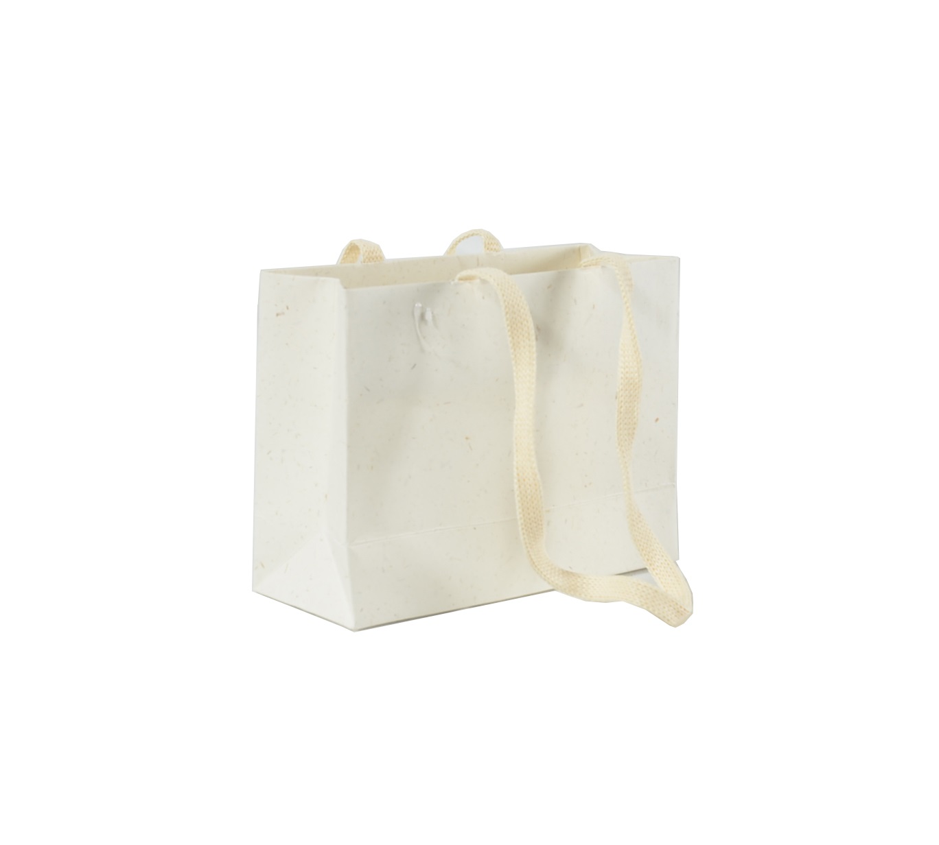 Sac luxe en carton blanc recyclé avec cordon tissu (L.16 x l.6 x h